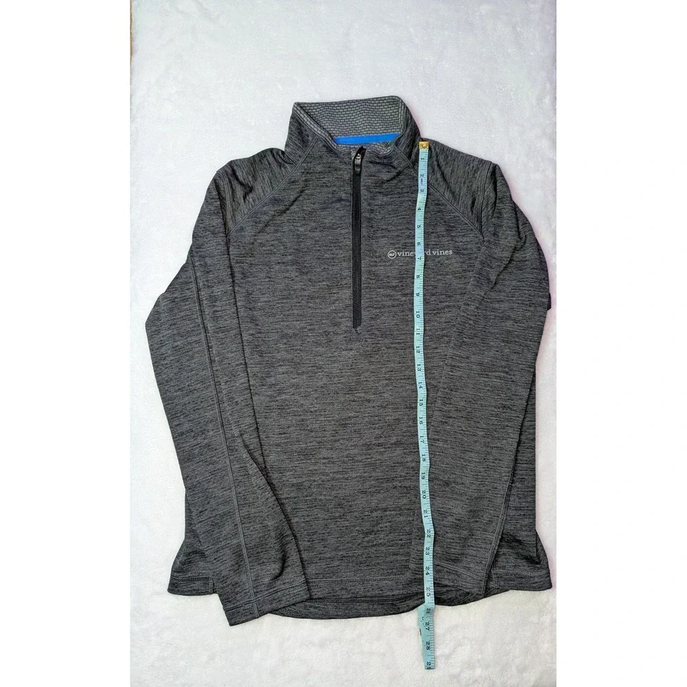 Vineyard Vines Mens Gray Space Dye Quarter‎ Zip Performance Pullover Size Medium